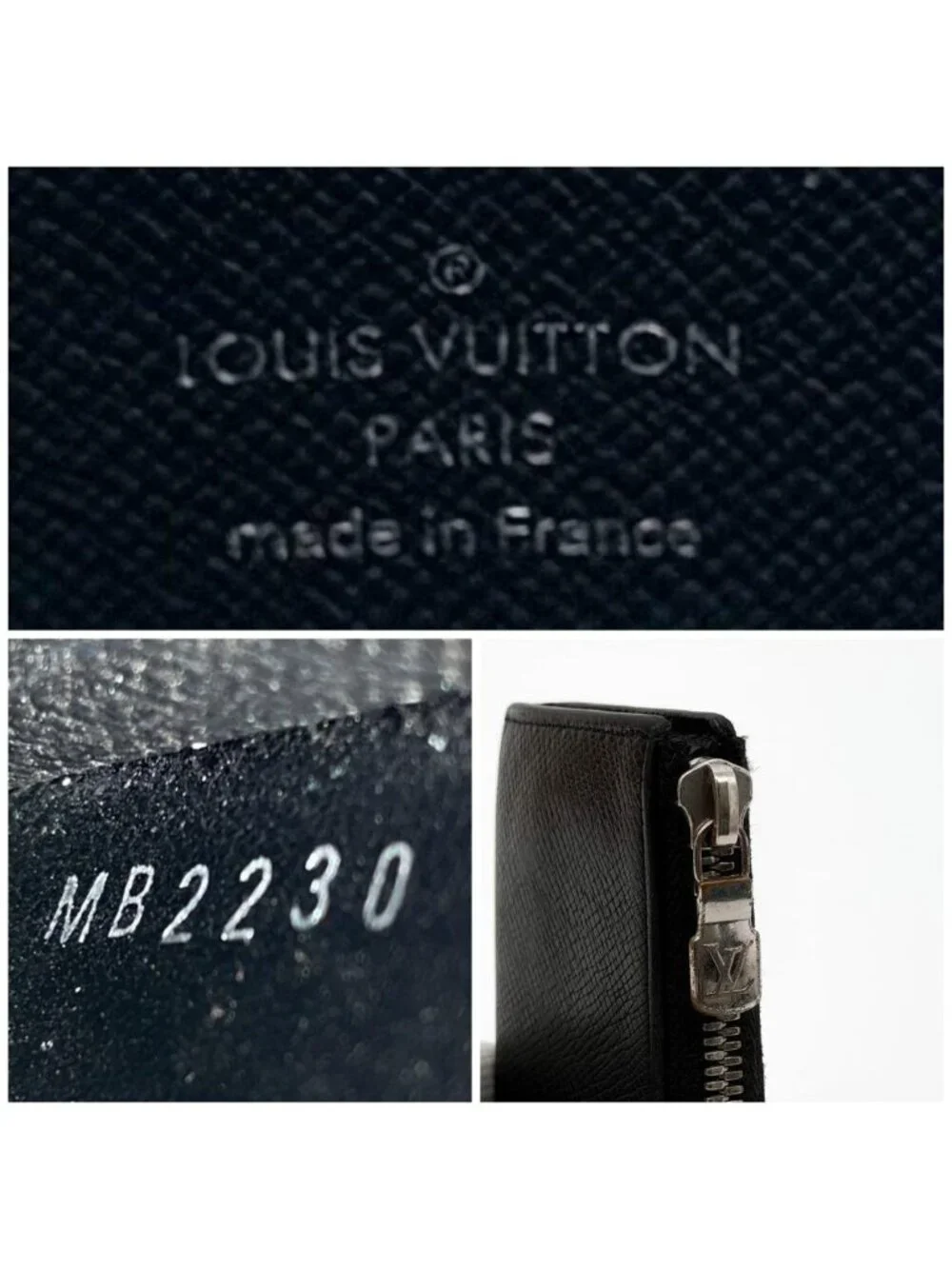 Louis Vuitton Porte Monnaie Jour Taiga Black Compact Coin Purse